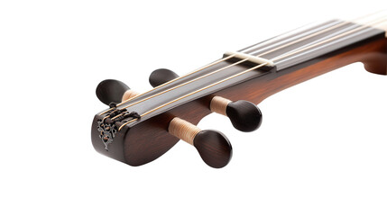 Traditional Japanese shamisen with silk strings Transparent background, PNG file