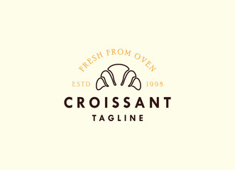 Local Bread Croissant Logo Design. Fresh baked Croissant Shop Logo