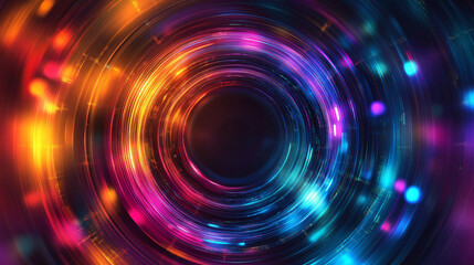 Obraz premium Digital colorful circle background 2025