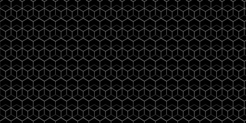 Vector tiles gradient science web tech connection triangle diamond honeycomb hexagon art. Vector seamless pattern with hexagon square cube geometric pattern shapes grid metal element texture design. 