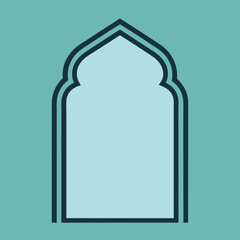 Islamic Arch with Double in Light Blue and Navy Colors