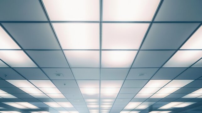 office cubicle and room ceiling with lamp