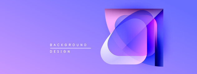 Abstract purple design features layered shapes, gradients. Modern background suitable for digital projects, presentations. Minimalist aesthetic.
