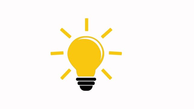 bulb lamp icon animation illustration flat