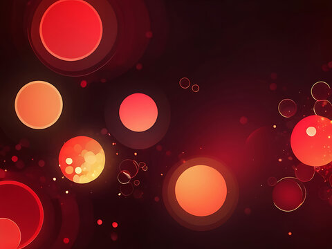 Futuristic abstract red background with glowing circular patterns, dark texture, light particles, and modern digital design elements in vector style | AI Illustration