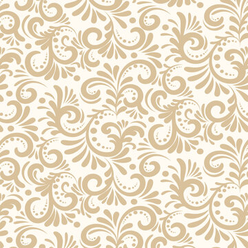 Floral gold seamless pattern