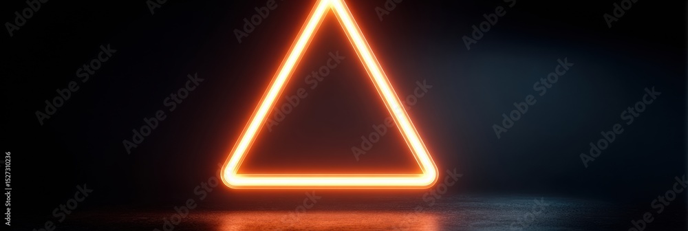 Aufkleber Glowing Alert Triangle Bouncing in Social Media Feed With a Blank Upper Margin