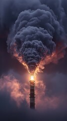 A chimney spewing a lot of smoke
