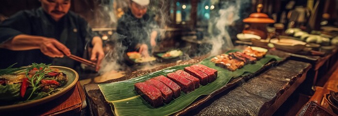 Using a Leaf to Cook Hida Wagyu Beef in Takayama, Japan