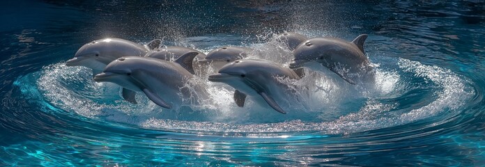As they leap into the ring, dolphins