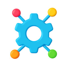 Colorful gears symbolize the intricate molecular structure and design of scientific technology