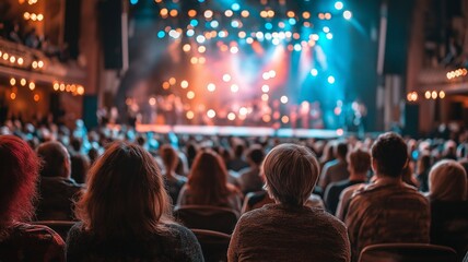 A crowd of people observing a stage performance