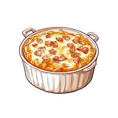 Delicious Creamy Baked Pasta in a White Casserole Dish