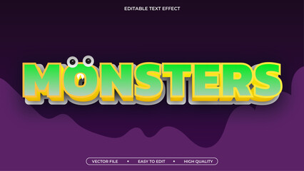 Editable cartoon text effect monsters font style © petrukjowodesign