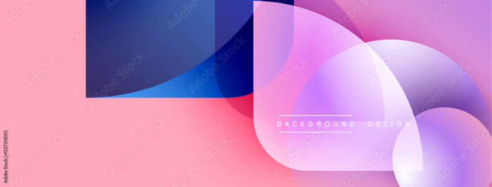 Aufkleber Abstract pink background. Overlapping shapes create dynamic visual effect. Modern design elements present smooth gradients.