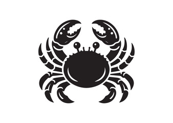 Crab icon, Crab black color Silhouette Vector