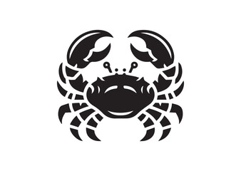Crab icon, Crab black color Silhouette Vector
