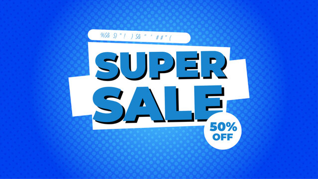 Flash sale blue white background banner design