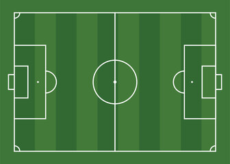 Top view of green football pitch or soccer field stock illustration