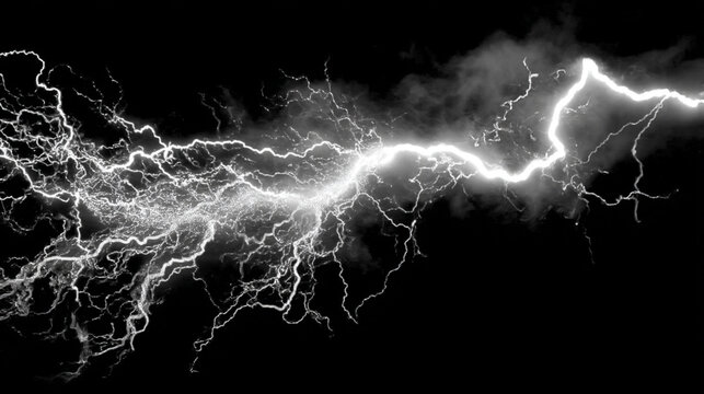 Stunning image of a powerful lightning strike in a dark, stormy sky