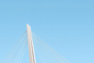 Fototapeta premium serene bridge captured in light minimalist style emphasizing one side of frame