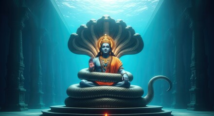 Vishnu ananta shesha hindu god mythology indian deity divine spiritual art