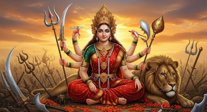Durga maa goddess hinduism devi shakti india divine power hindu festival navratri