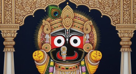 Fototapeta premium Jagannath deity hindu god indian art culture tradition religion spirituality