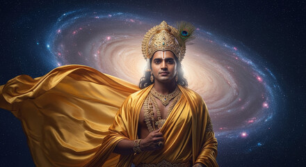 Krishna hindu god deity divine galaxy universe spiritual hinduism mythology
