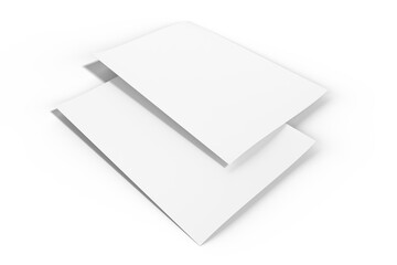 3D realistic blank A4 format paper flyer mockup isolated. Sheet design template for presentation poster, newspaper, flyer, brochure, cover,  magazine, card, paper note, postcard, letter or invitation