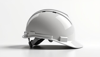 construction helmet isolated on white background (side view)  
