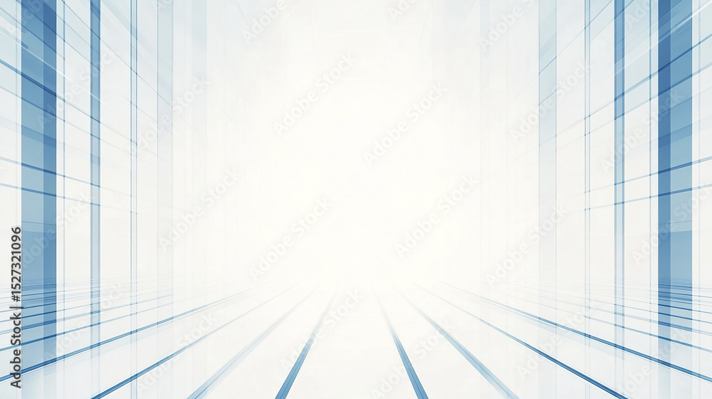 Poster bright abstract architecture with blue lines and light background creates modern atmosphere