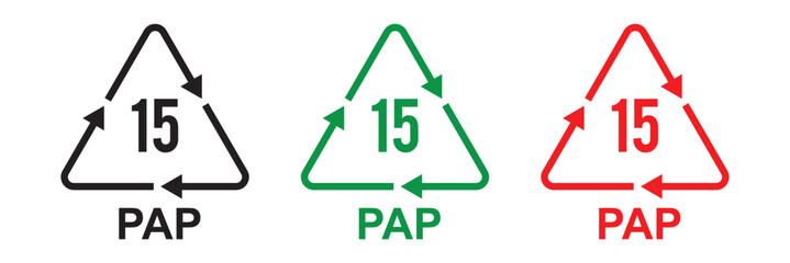 Recycling code icon set. Plastics, batteries, paper, metals, organic Biomatters, glass and composite vector symbols. set of recycling codes of plastics, plastic, recycle, symbol, paper, glass in eps10