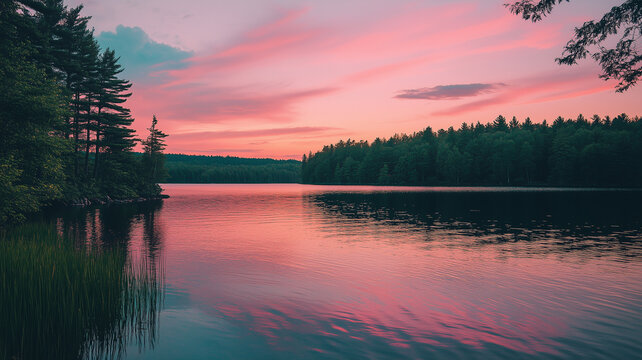 sunrise over the lake