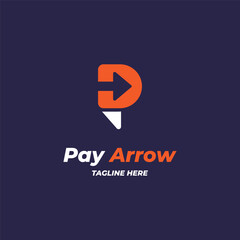 P Arrow Logo Concept for Payment Method