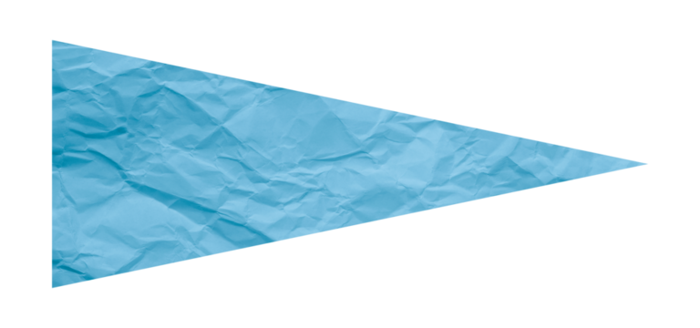 Light blue crumpled paper arrow isolated on transparent background - Powered by Adobe