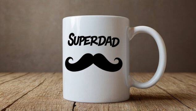 SuperDad Mustache &ndash; Funny Father&rsquo;s Day Typography Design for Mugs, T-Shirts & Gifts