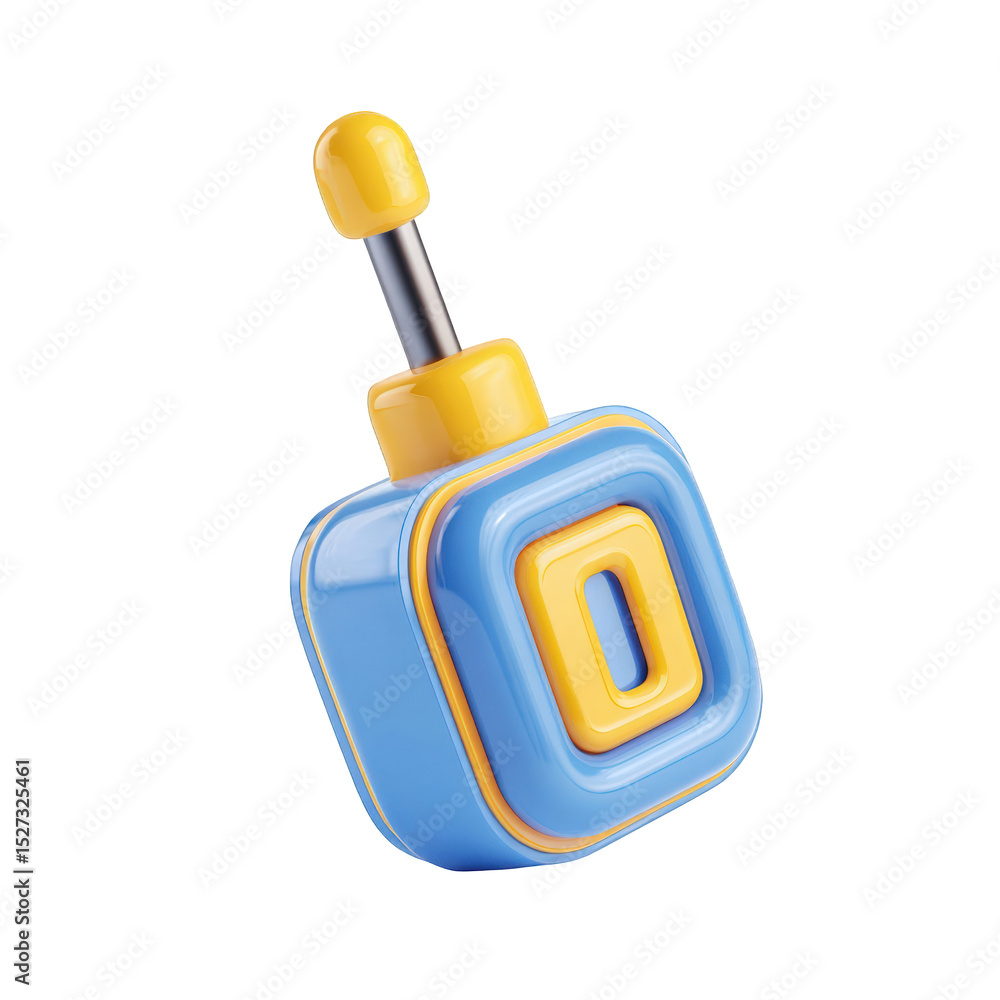 Poster abstract 3d render of a blue and yellow geometric design element with a unique shape and modern styl
