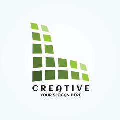 L tech logo design. Digital, connection, and science logo concept. Abstract gradient colorful letter L logo with creative artificial intelligence