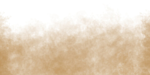 Brown dust, sand, soil, and smoke particles isolated on a transparent background. This rising sandstorm or smog effect is ideal for use in compositing, overlays, and visual design.