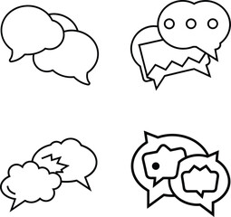 Twitch chat bubbles line art