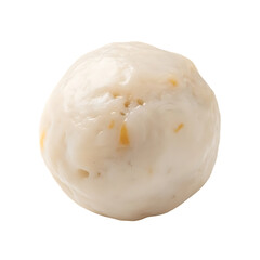 Scoop of lemon sorbet refreshing summer dessert close up isolated shot for food photography needs on transparent background