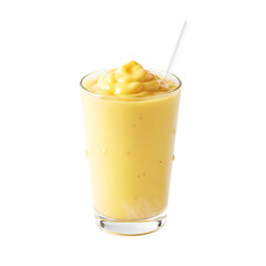 Delicious mango smoothie recipe: healthy tropical drink for summer refreshment and immune system boost on transparent background