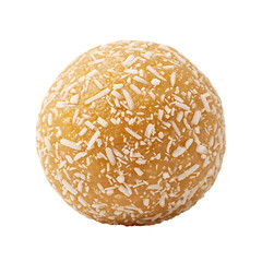 Delicious coconut ladoo indian sweet dessert recipe for diwali festival and celebrations traditional mithai on transparent background