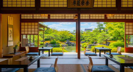 和室からの日本庭園	