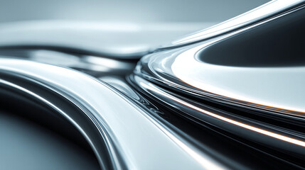 Abstract metallic background with curves and reflections, modern artistic design concept
