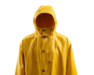 Yellow raincoat hooded