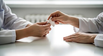 Medical Professional Handing Over Medication or Sample to Patient