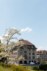Scenic Building Covered By Blossoms