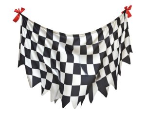 Checkered race flag finish line victory celebration